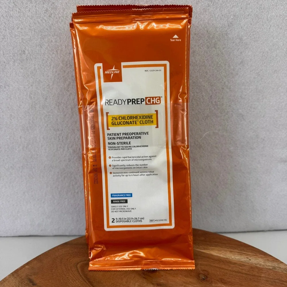 Medline ReadyPrep CHG 2% Chlorhexidine Gluconate Cloths Patient Preoperative 7pk